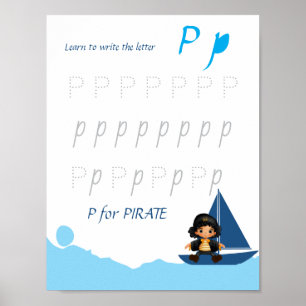 Buchstabe P Nachspurposter für Kinder Poster