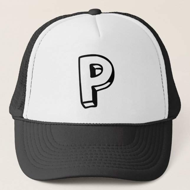 Buchstabe P Truckerkappe (Vorderseite)