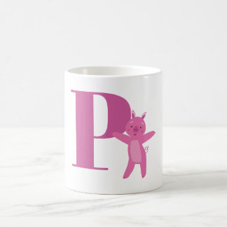 Buchstabe P u. Schwein Tasse