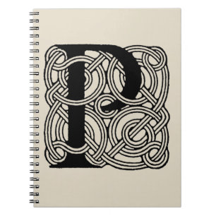 Buchstabe P Vintage Knotentonografie Notizblock