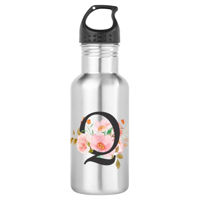Buchstabe Q Edelstahlflasche (Vorderseite)