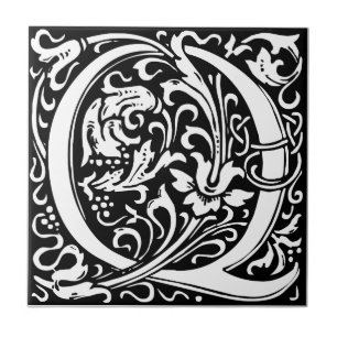Buchstabe Q Mittelalterliche Monogramm-Kunst Art N Fliese