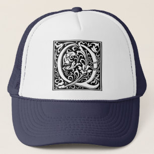 Buchstabe Q Mittelalterliche Monogramm-Kunst Art N Truckerkappe