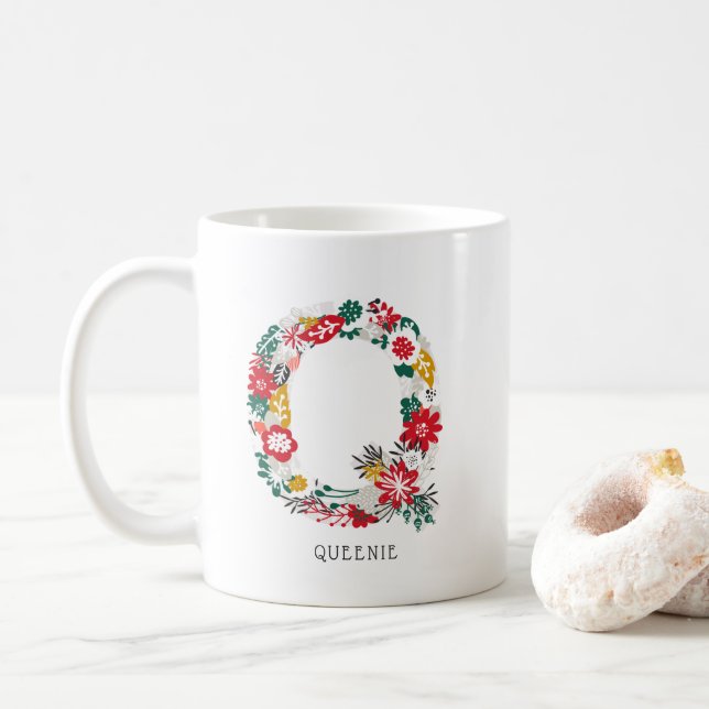 Buchstabe Q | Monogramm-I-Tasse für den Blasenbrie Tasse (Mit Donut)