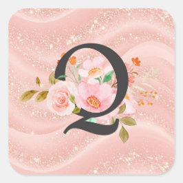 Buchstabe Q Quadratischer Aufkleber