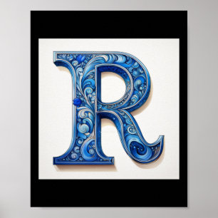 Buchstabe R -2 - Aufkleber Poster