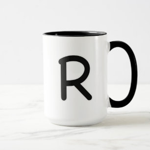 Buchstabe R äußerer Schein Tasse
