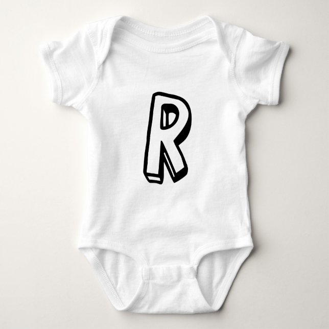 Buchstabe R Baby Strampler (Vorderseite)
