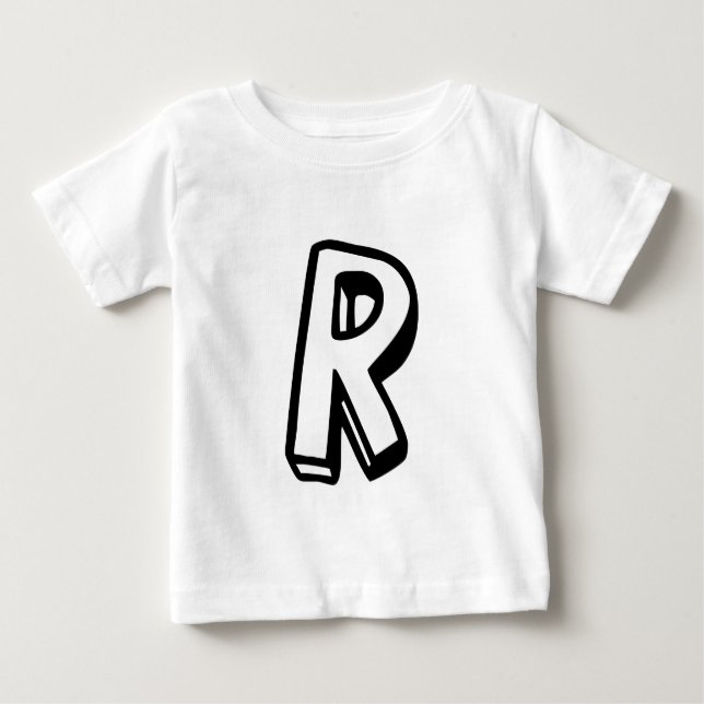 Buchstabe R Baby T-shirt (Vorderseite)