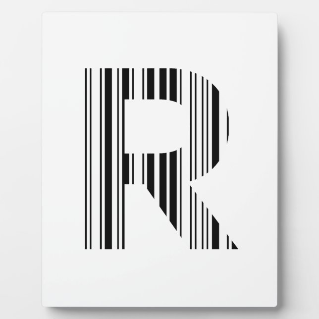BUCHSTABE R BARCODE Erstes Anfangsbarcode-Muster Fotoplatte (Vorderseite)