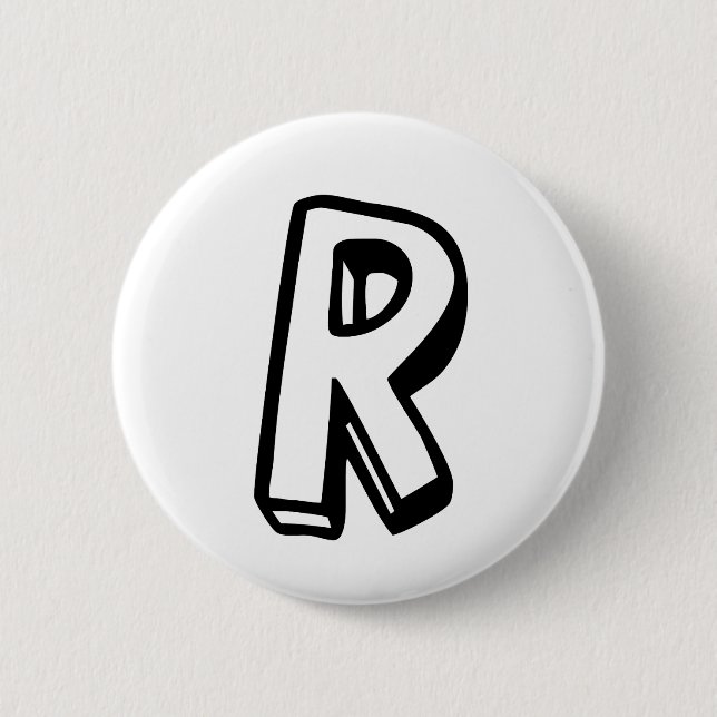 Buchstabe R Button (Vorderseite)