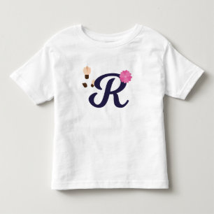 Buchstabe "R" Elegant bestickt Kleinkind T-shirt
