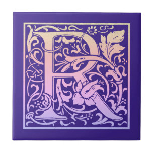 Buchstabe R Farbiger Vintager erster Buchstabe Fliese