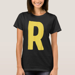 Buchstabe R groß und fett in gelb T-Shirt