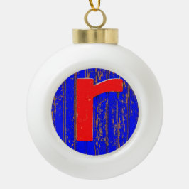Buchstabe r keramik Kugel-Ornament