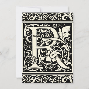Buchstabe R Mittelalterliche Monogramm-Kunst Art N Einladung