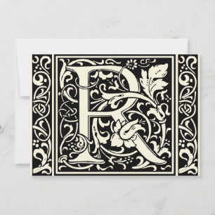 Buchstabe R Mittelalterliche Monogramm-Kunst Art N Einladung