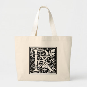 Buchstabe R Mittelalterliche Monogramm-Kunst Art N Jumbo Stoffbeutel