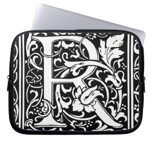 Buchstabe R Mittelalterliche Monogramm-Kunst Art N Laptopschutzhülle