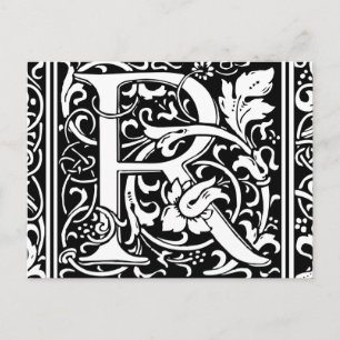 Buchstabe R Mittelalterliche Monogramm-Kunst Art N Postkarte