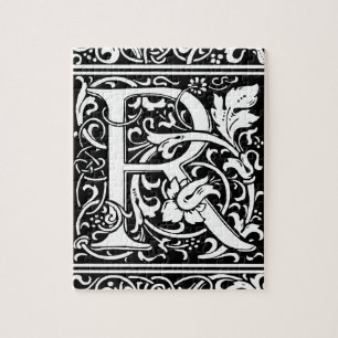 Buchstabe R Mittelalterliche Monogramm-Kunst Art N Puzzle