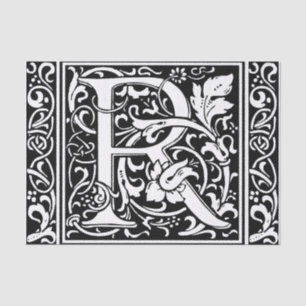 Buchstabe R Mittelalterliche Monogramm-Kunst Art N Seidenpapier