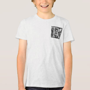 Buchstabe R Mittelalterliche Monogramm-Kunst Art N Tri-Blend Shirt