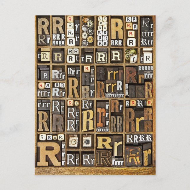 Buchstabe R Postkarte (Vorderseite)