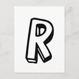 Buchstabe R Postkarte