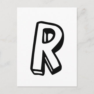 Buchstabe R Postkarte