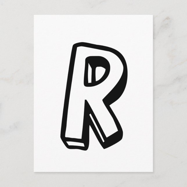 Buchstabe R Postkarte (Vorderseite)