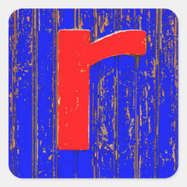 Buchstabe r quadratischer aufkleber