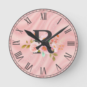 Buchstabe R Runde Wanduhr