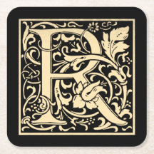 Buchstabe R Vintag erster Buchstabe in Sepia auf s