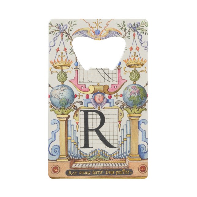 Buchstabe R von Mira Calligraphiae Monumenta Geldbeutel Flaschenöffner (Vorderseite)