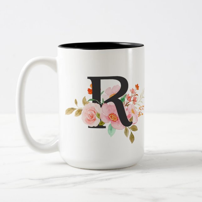 Buchstabe R Zweifarbige Tasse (Links)