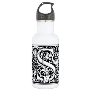 Buchstabe S Mittelalterliche Monogramm-Kunst Art N Edelstahlflasche