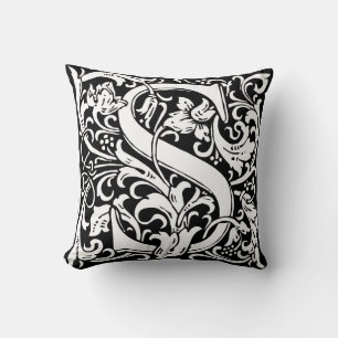 Buchstabe S Mittelalterliche Monogramm-Kunst Art N Kissen