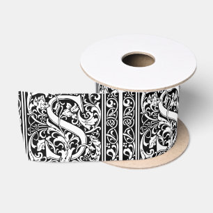 Buchstabe S Mittelalterliche Monogramm-Kunst Art N Satinband
