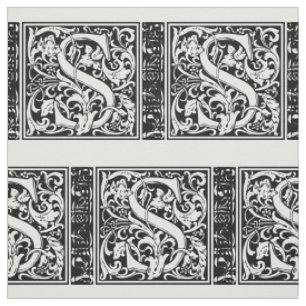 Buchstabe S Mittelalterliche Monogramm-Kunst Art N Stoff