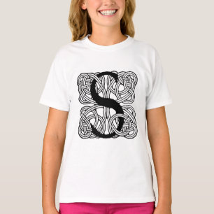 Buchstabe S Monogramm Vintage-Keltischer Knotendru T-Shirt