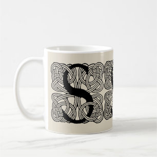 Buchstabe S Monogramm Vintage-Knotenprint Kaffeetasse