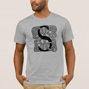 Buchstabe S Monogramm Vintage-Knotenprint T-Shirt