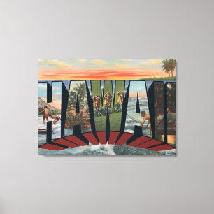 Buchstabe ScenesHawaii Hawaiis StateLarge Leinwanddruck
