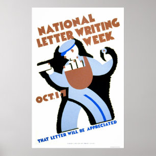 Buchstabe-Schreibens-Woche WPA 1940 Poster