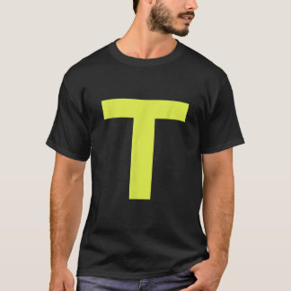 Buchstabe T in Gelb auf grünem Kostüm Halloween-Te T-Shirt
