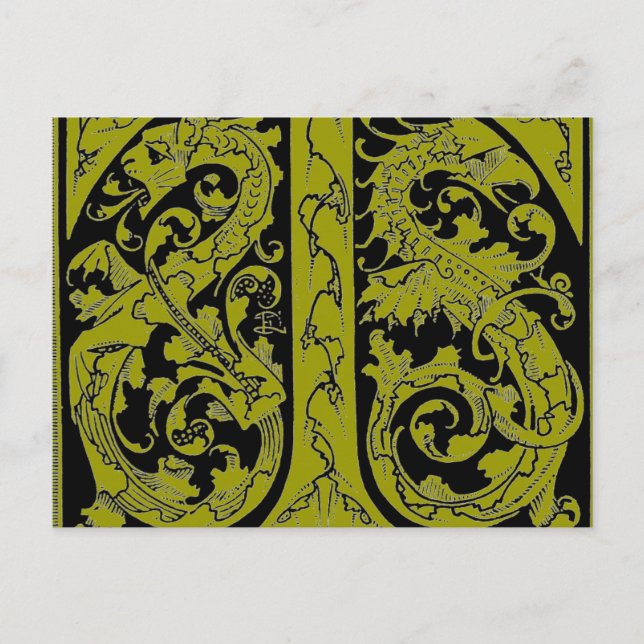 Buchstabe T mit DragonsPostkarte Postkarte (Vorderseite)
