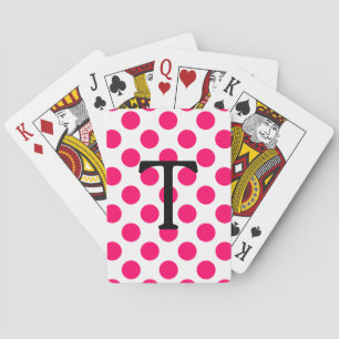 Buchstabe T mit rosa Tupfen Spielkarten