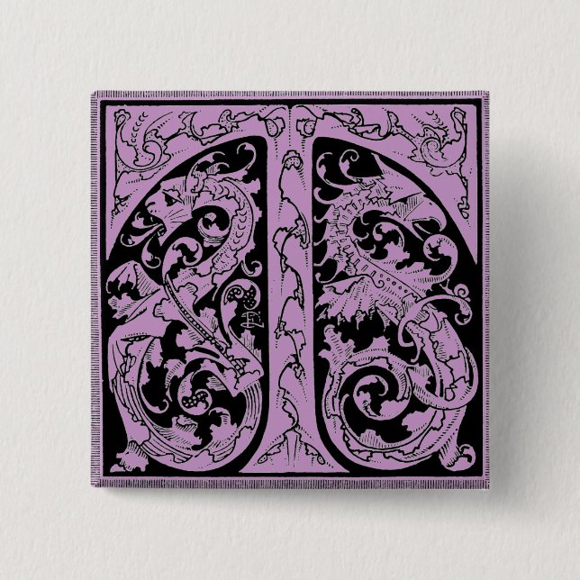 Buchstabe T mit Schaltfläche Dragons Button (Vorderseite)