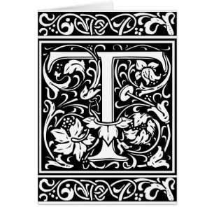 Buchstabe T Mittelalterliche Monogramm-Kunst Art N